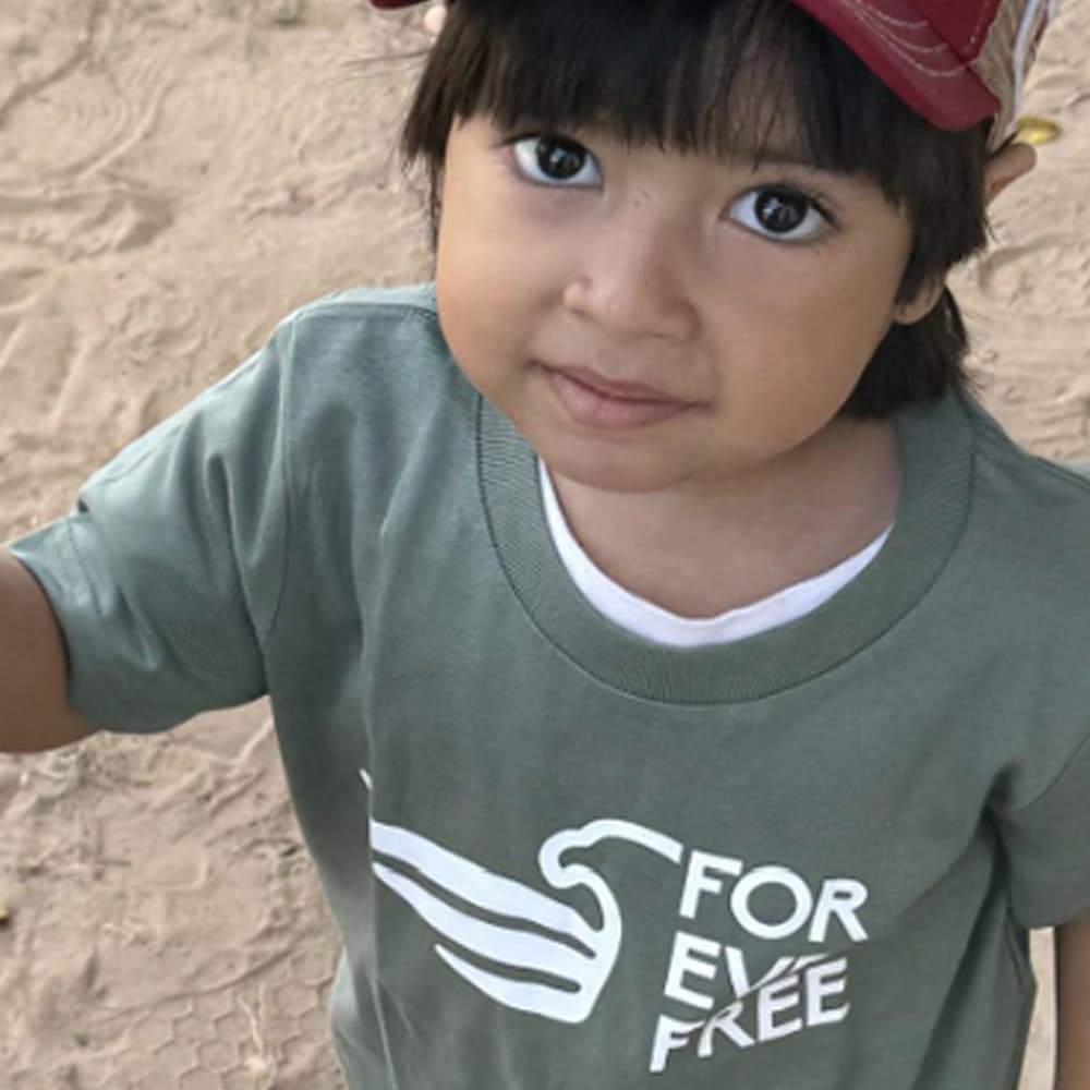 Child with ForeverFree T-shirt