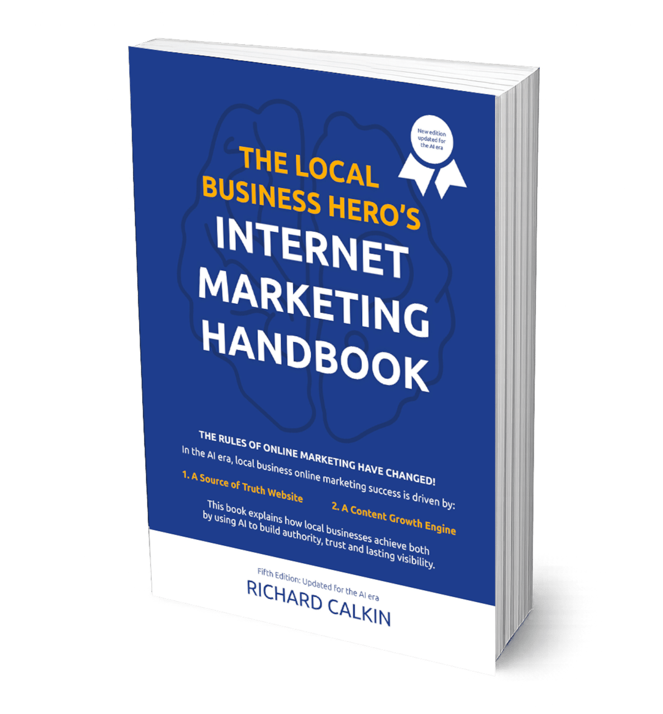 Clear cut image of two copies of the Kiwi Business Hero's Internet Marketing Handbook