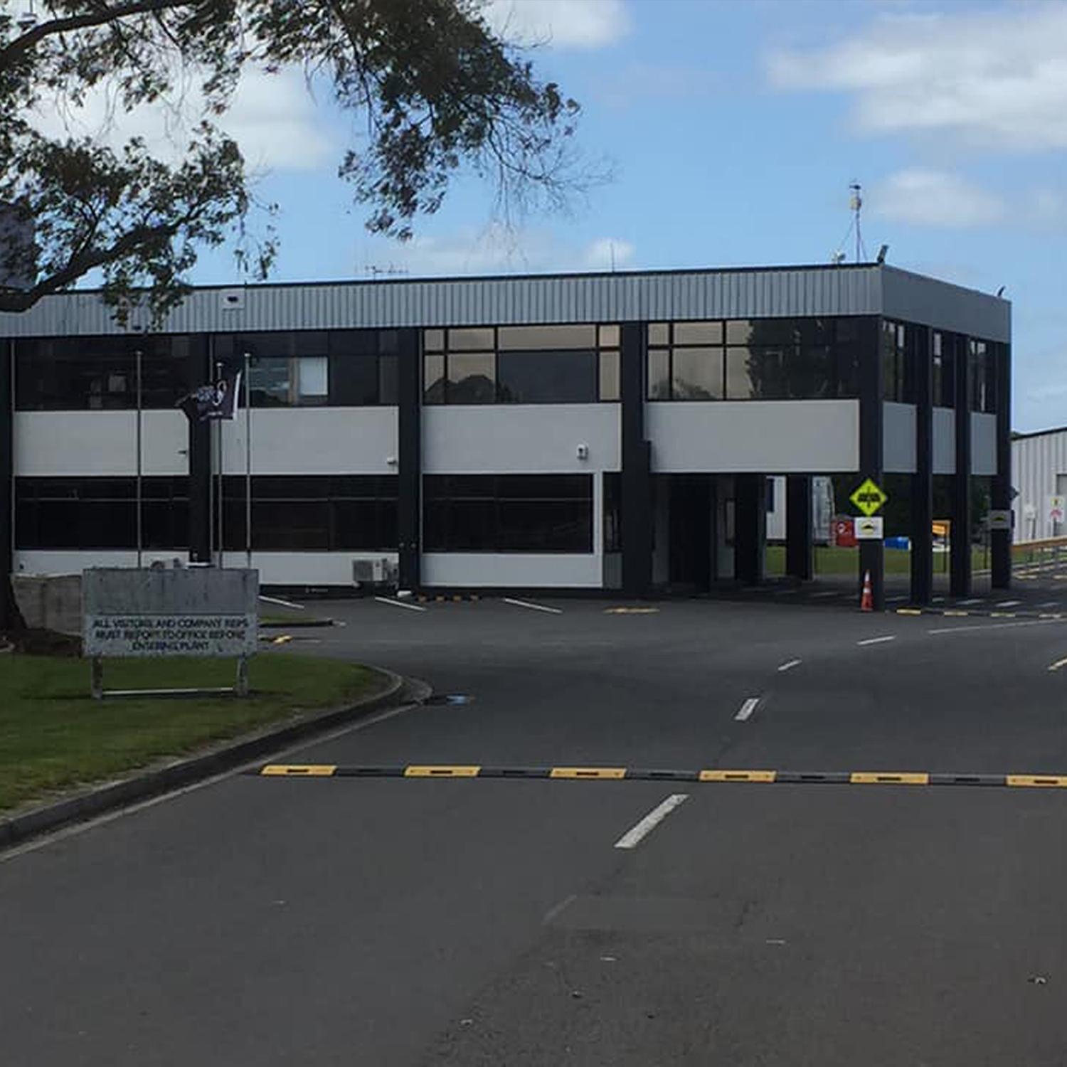 the view of the two-story Silver Ferns Building from the carpark