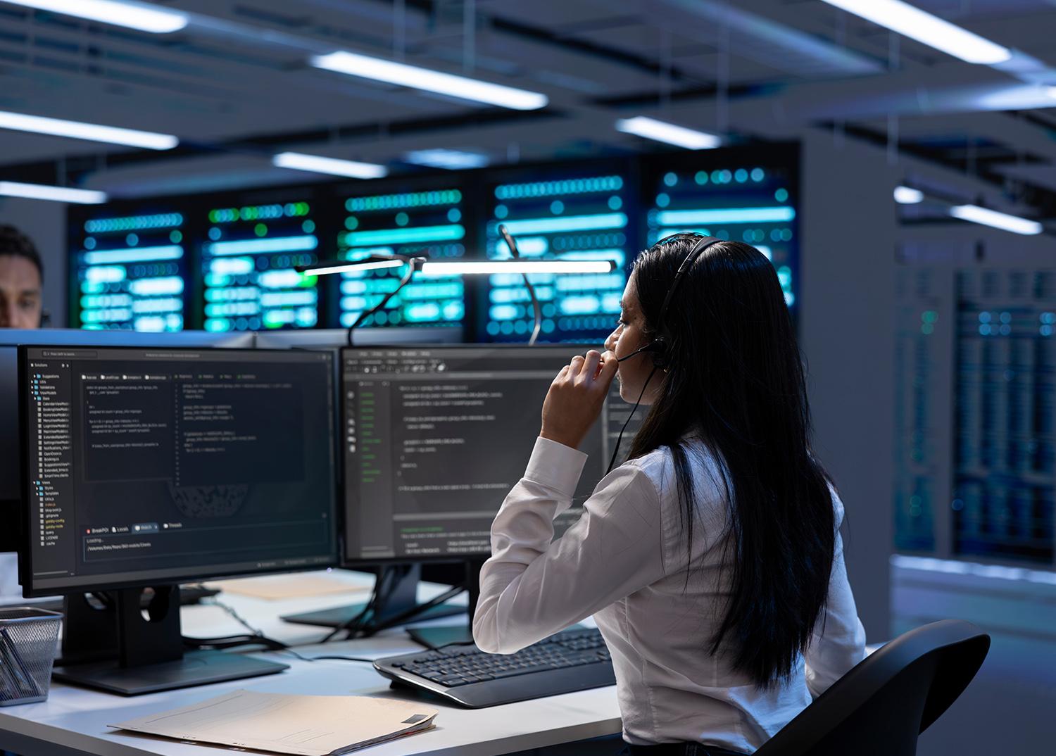Office worker talking on the phone