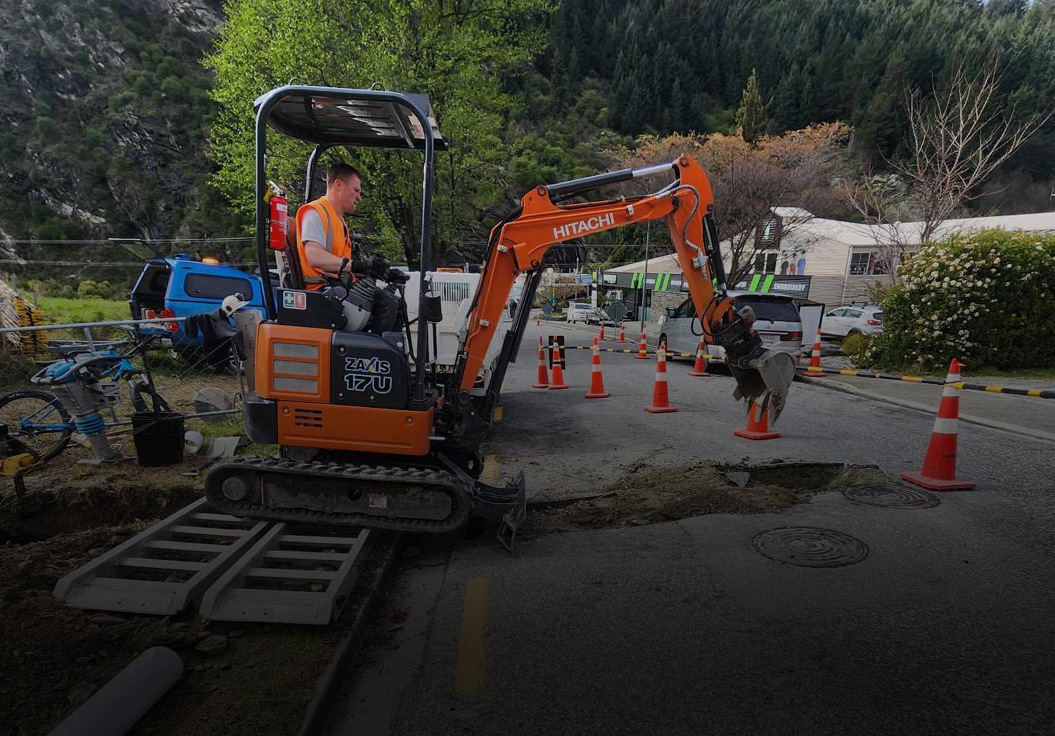 Excavating Trench for Drainage work