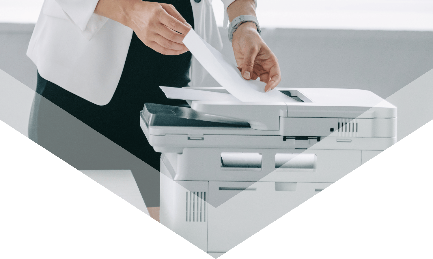 man using a printer/copier