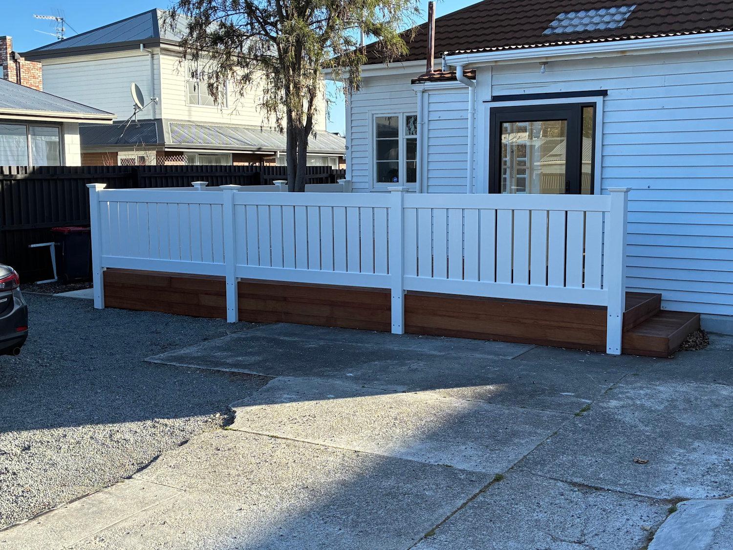 White PVC fencing