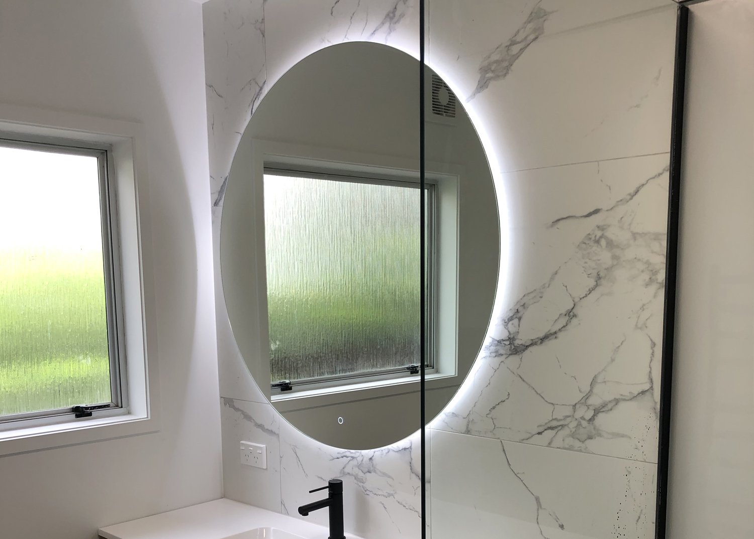 Home electrician - backlit LED bathroom mirror