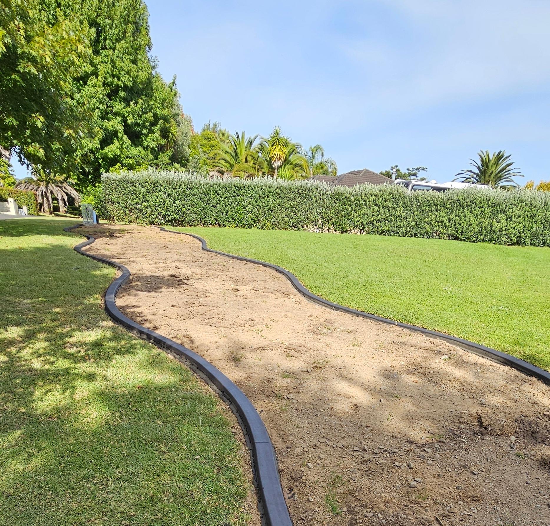 newly laid concrete edging