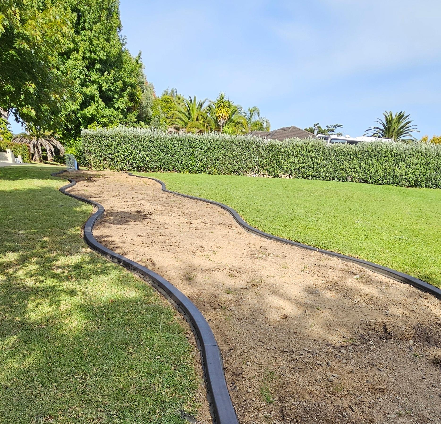 newly laid concrete edging