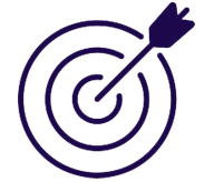 blue and white arrow in the middle of a target