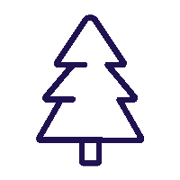 Blue outline of a pine tree