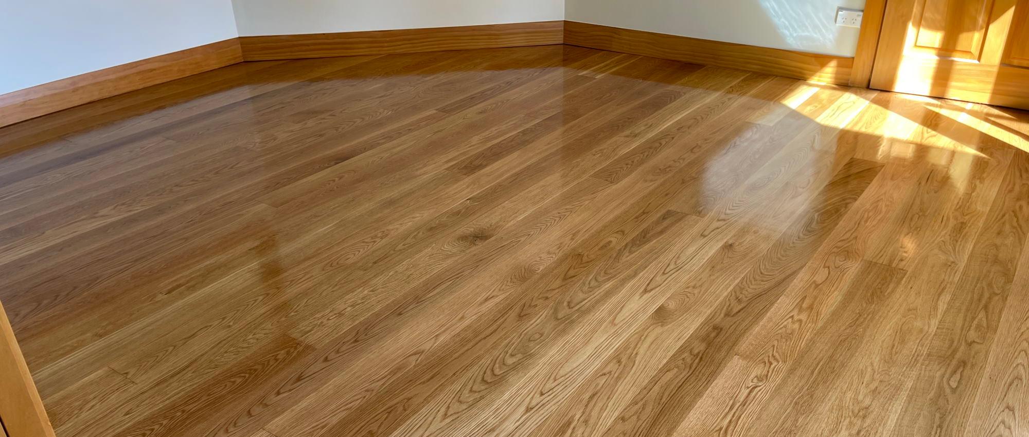 Beautiful refinished timber floor, skirtings and door in a residential room