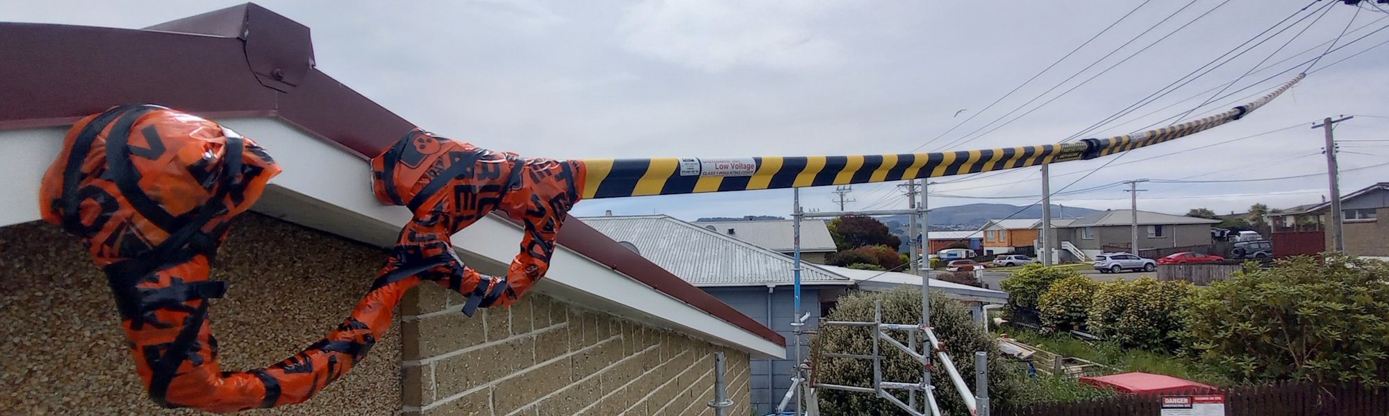 Close up of Tiger Tails installation