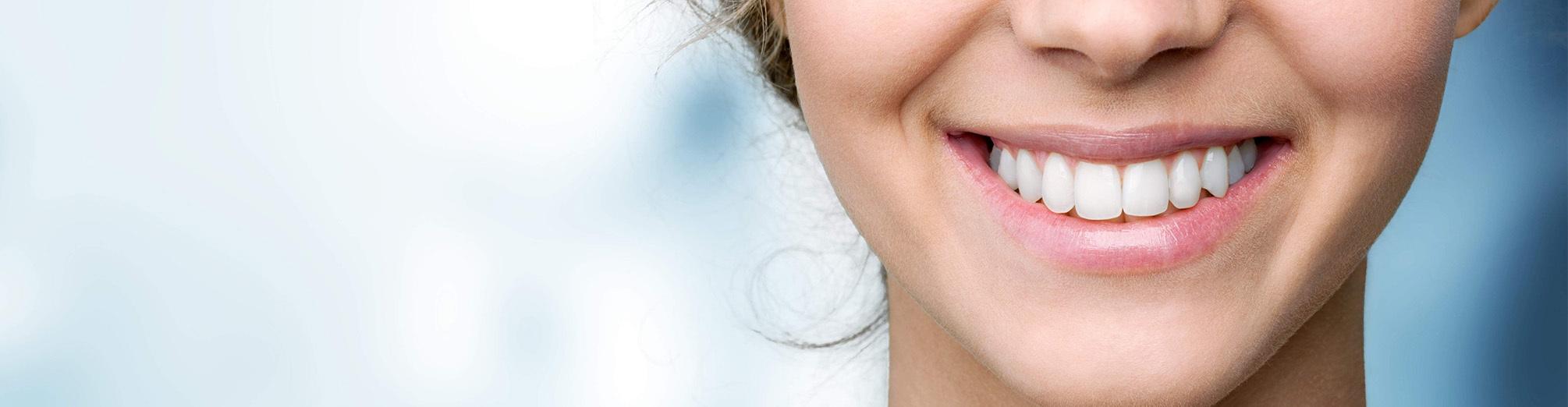 Close up of a young woman's smile with beautiful teeth