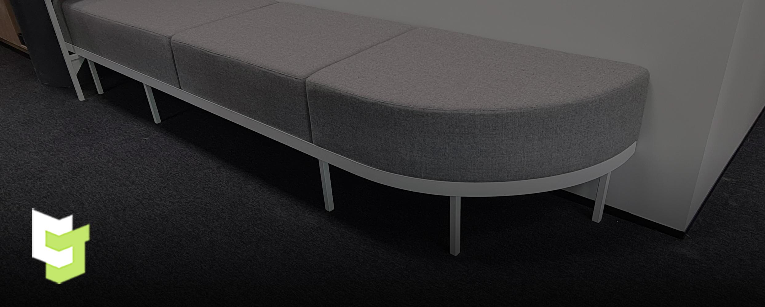 ACC Hamilton workspace with custom seating area as a part of a custom fitout by Colourform Joinery