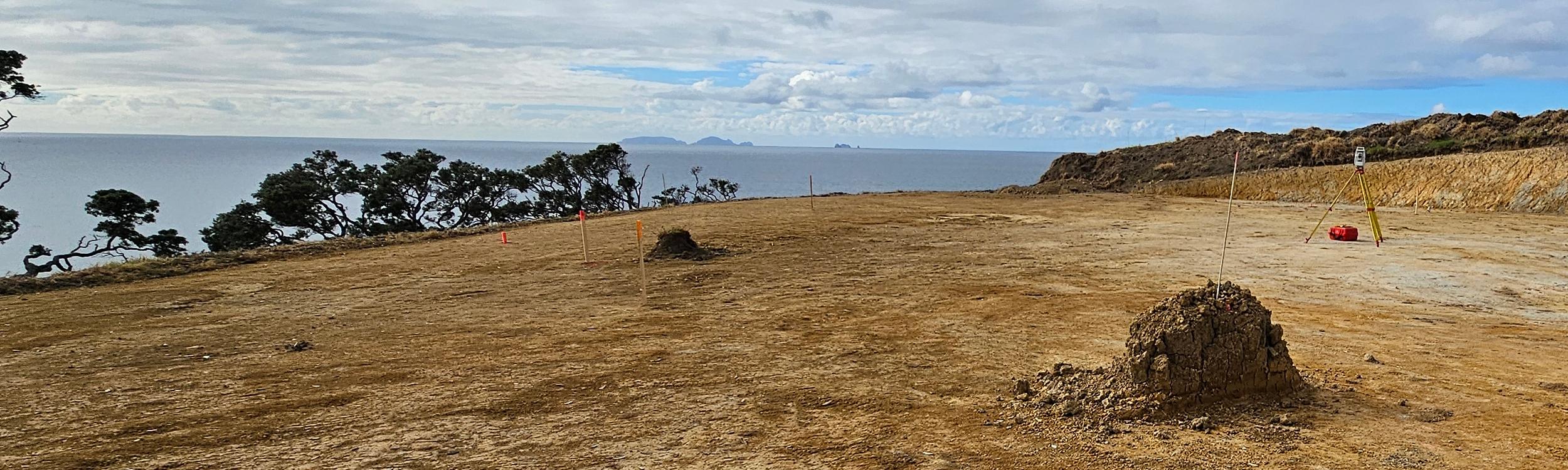Survey Supplies Banner with Marker Stakes and Boundary Pegs