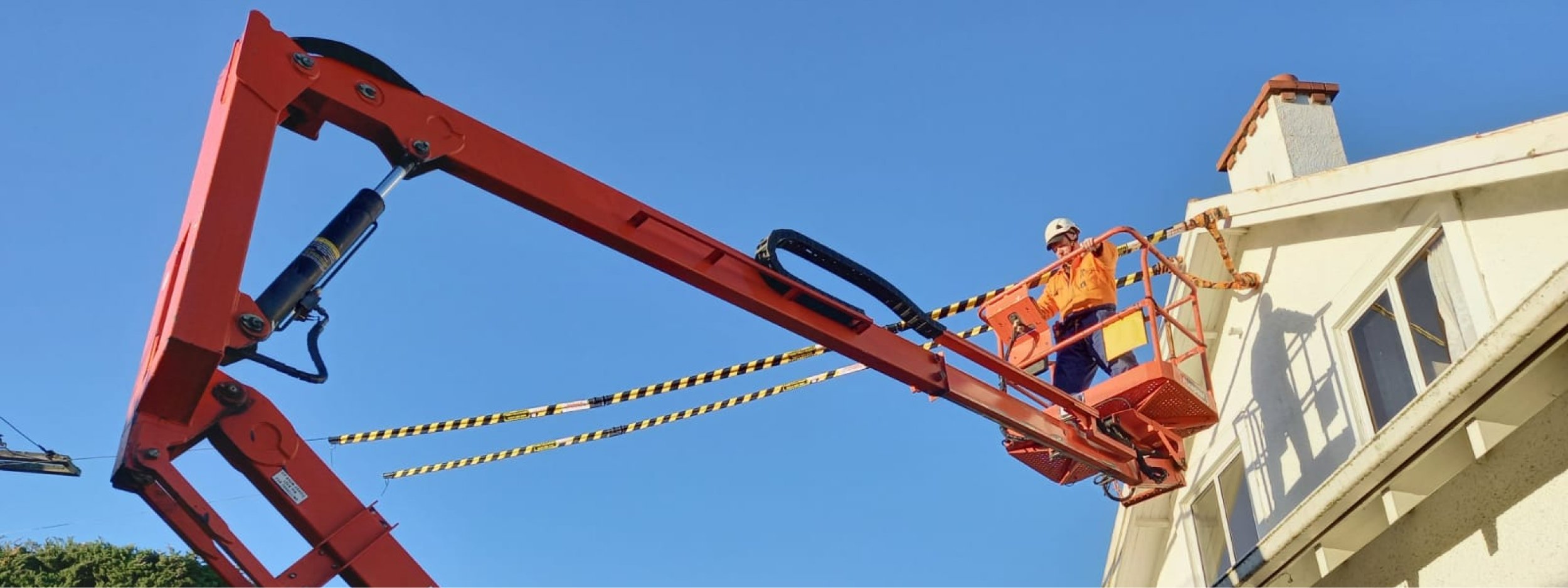 Tiger Tails installation using hiab