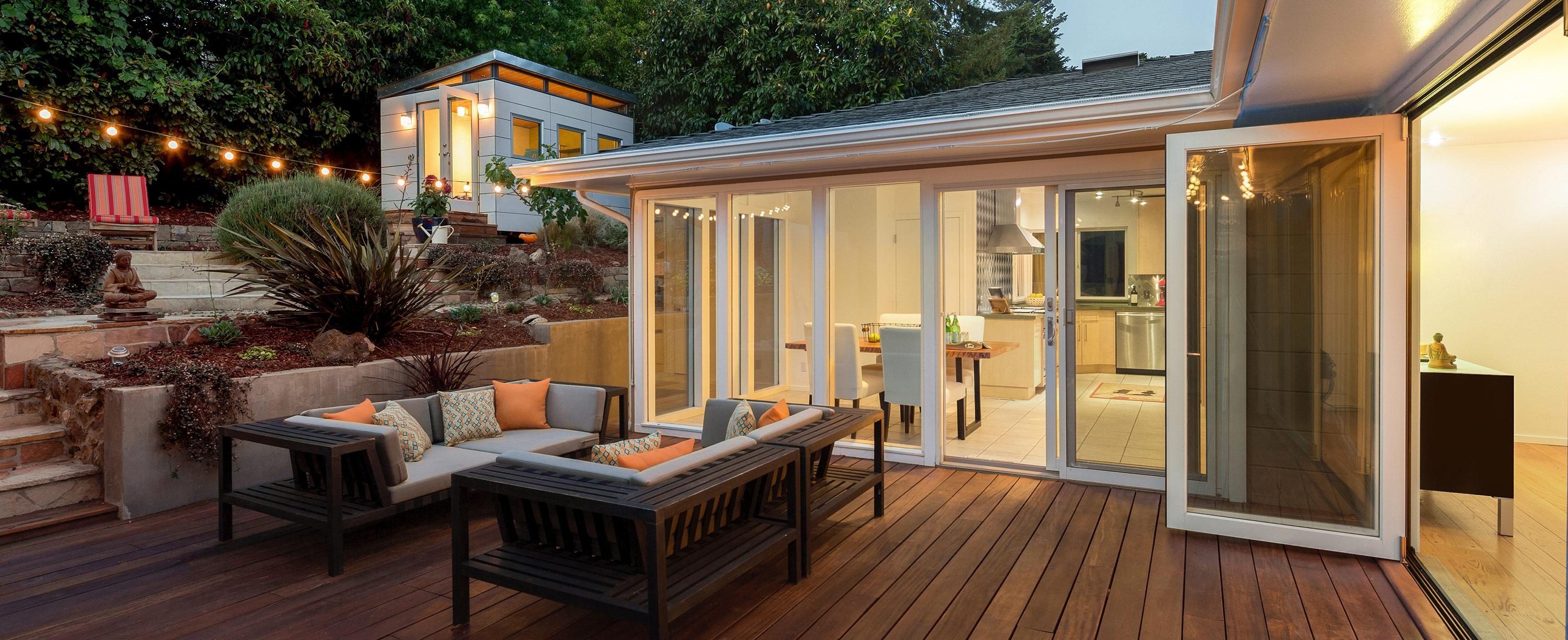 Residential Home in the evening with Outdoor and Indoor Lighting done by an Electrician on the Kapiti Coast