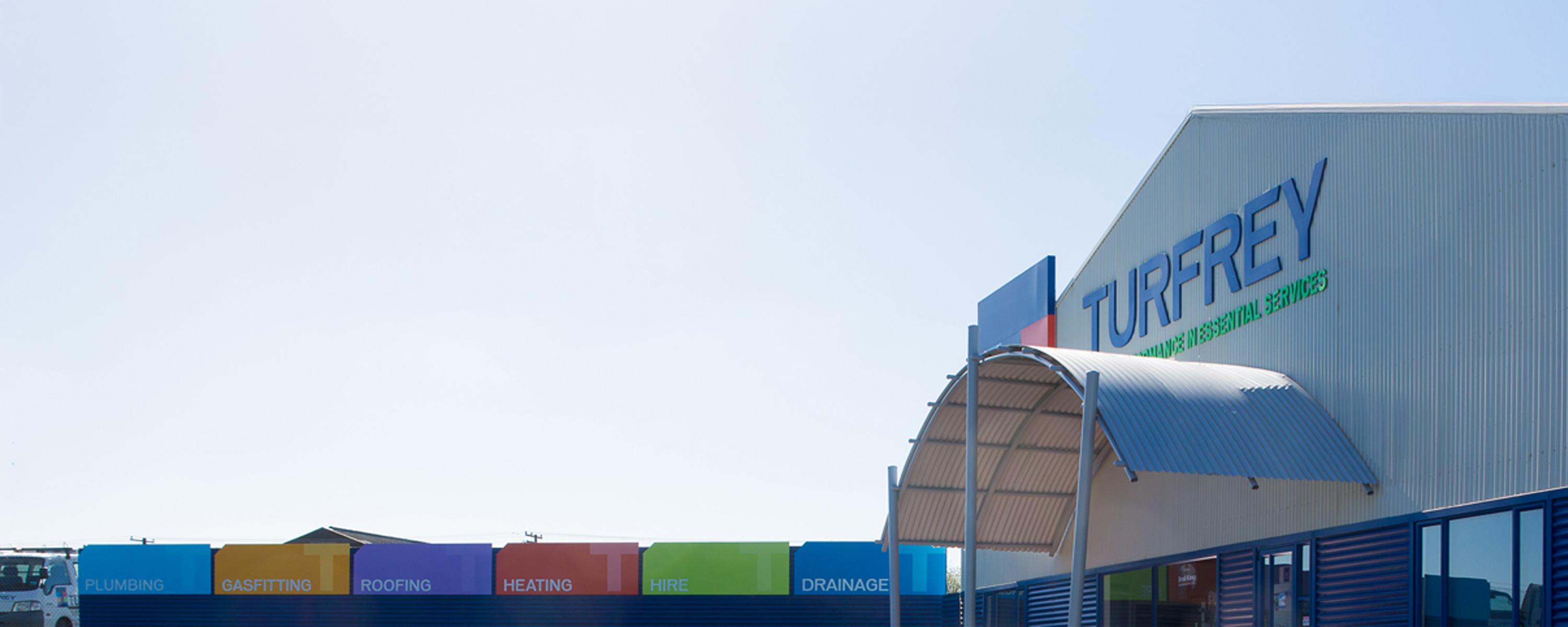 Turfrey building exterior signage by Nelson Signs