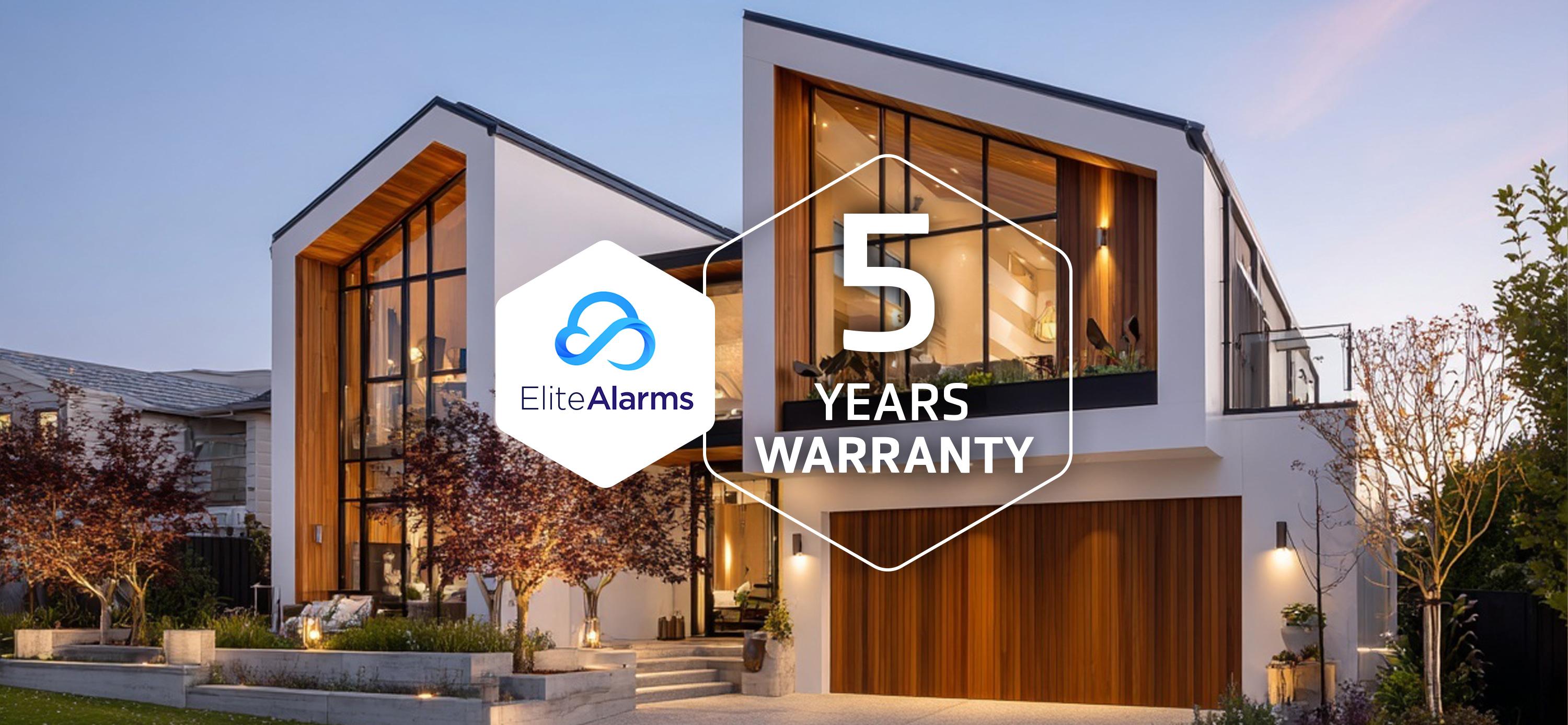 House with alarm benefitting from 5 year Elite alarm warranty