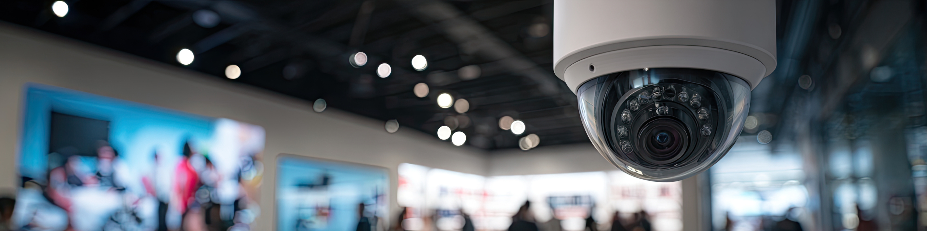 close-up of a surveillance camera