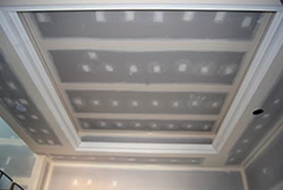 Fibrous plastering cornice installation in a new house build in Dunedin