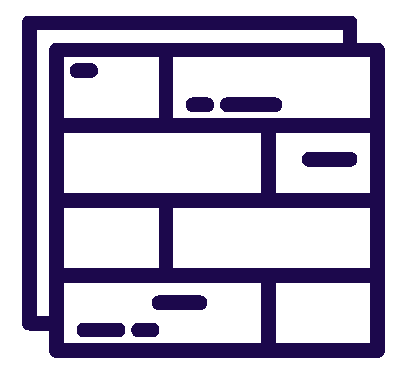 blue outline of a brick wall