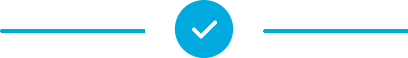 Horizontal blue line with a blue circle and a white tick in the middle