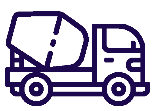 blue outline of a concrete truck