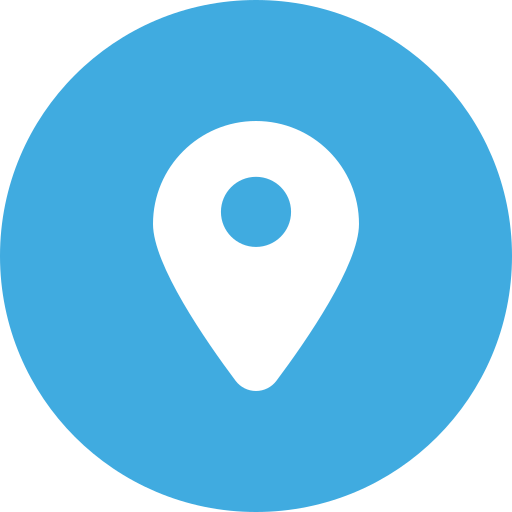 White location logo in a blue circle