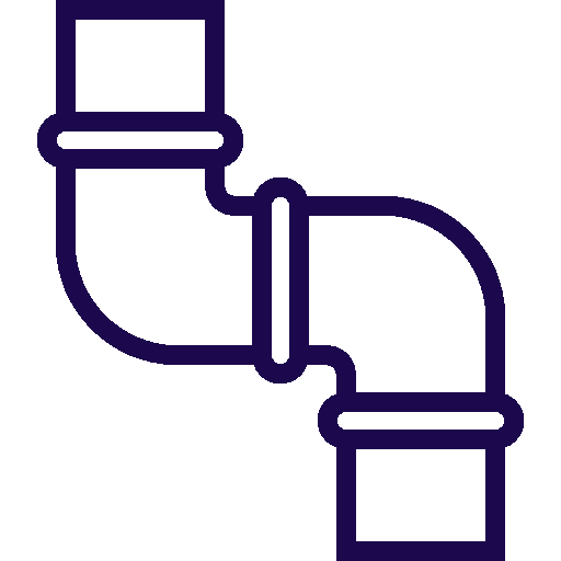 Blue outline of a pipe