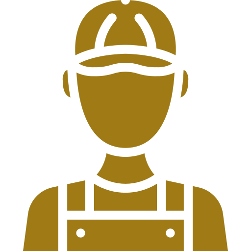 Little golden logo of a Professional painting and decorating staff member