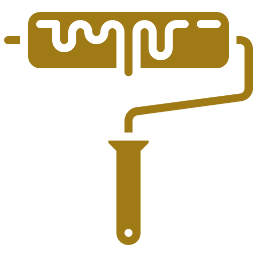 Golden paint roller logo