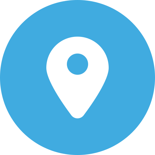White location logo in a blue circle