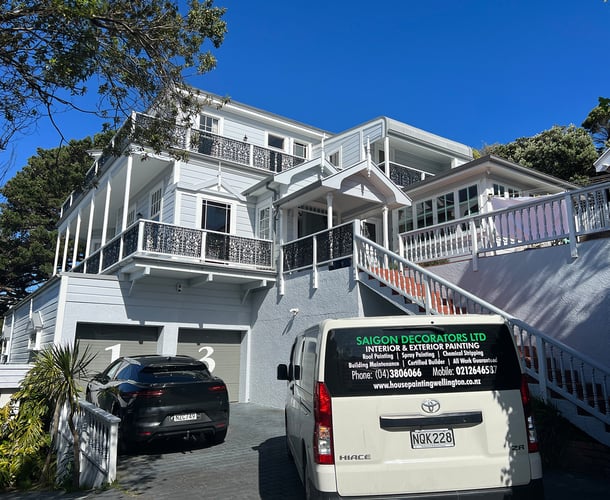 Wellington Home after repainting - Saigon Decorators van