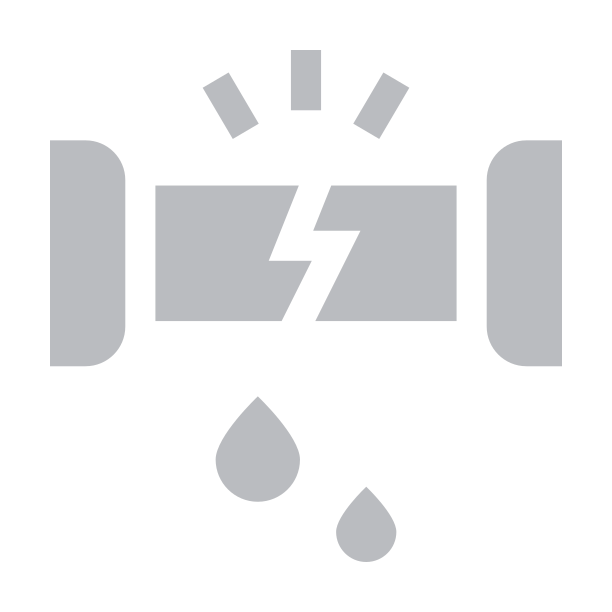 Grey broken leaky pipe logo
