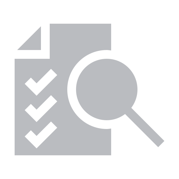 grey checklist with a magnifying glass