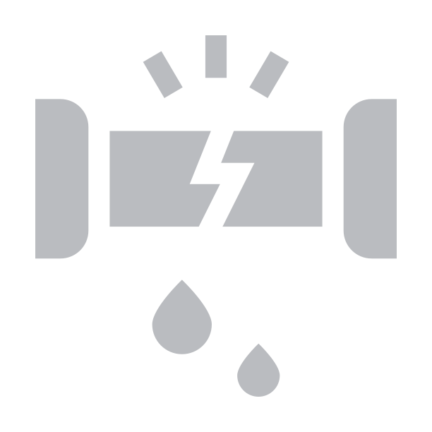 Grey broken leaky pipe logo