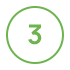 Green number three in a green circle outline