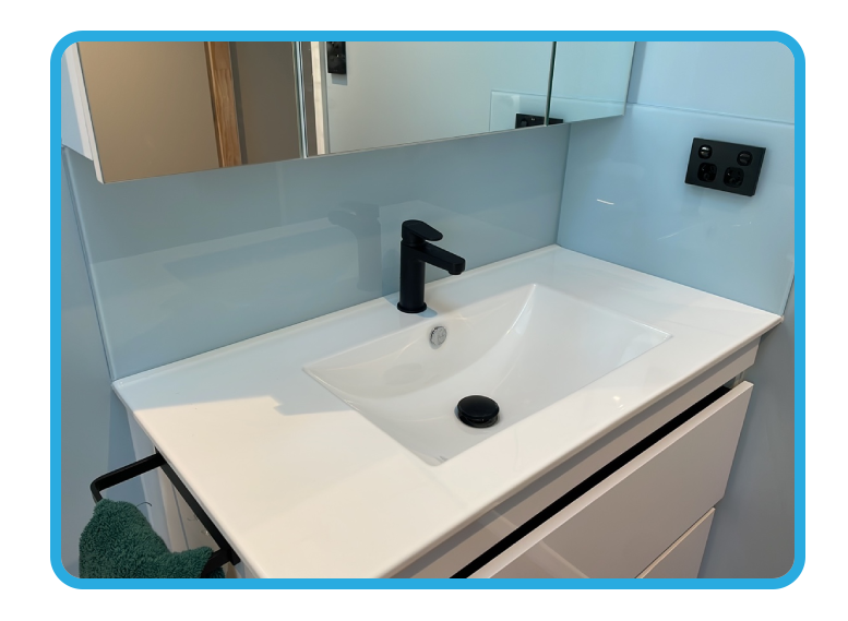 Bathroom Glass Splashback WellingtonVanity Splashback Lower Hutt