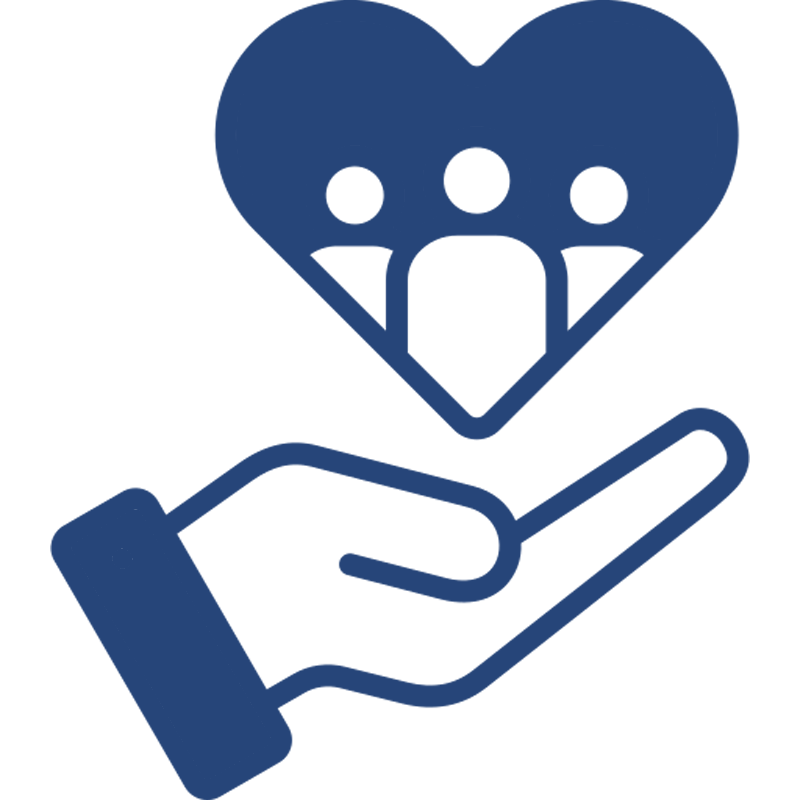 hand holding family - family run business