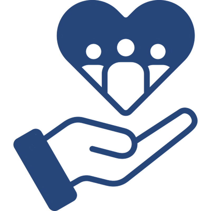 hand holding family - family run business